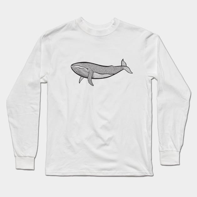 Humpback Whale Ink Art - light colors Long Sleeve T-Shirt by Green Paladin